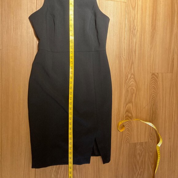 Banana Republic Black Dress Size 4 Petite White Stripe Neck Detail - Picture 16 of 16